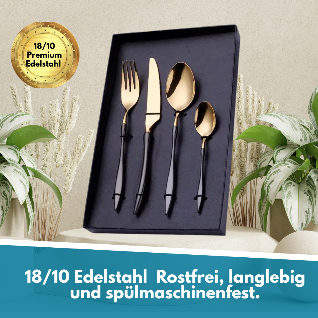 Velora Besteckset in Silber – 24-teilig aus Edelstahl, elegant im Alltag, beeindruckend für Gäste
