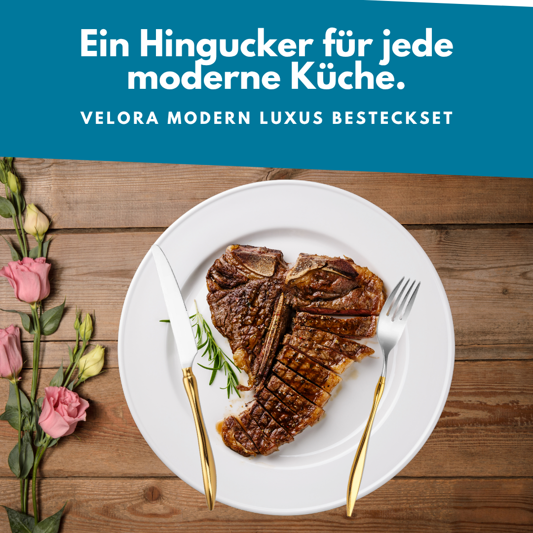 Velora Besteckset in Silber – 24-teilig aus Edelstahl, elegant im Alltag, beeindruckend für Gäste