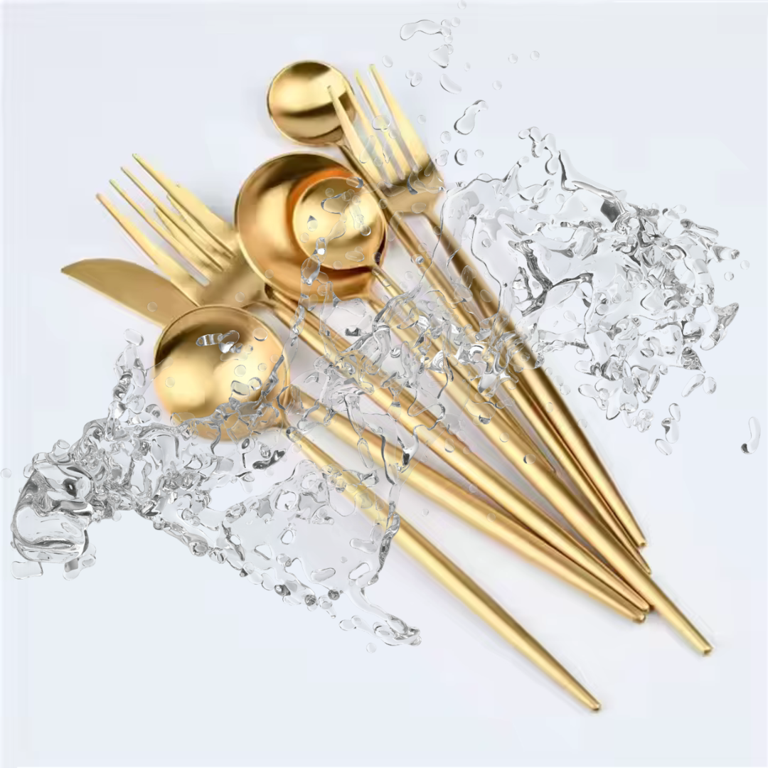Curve Besteckset in Gold – 24-teilig aus Edelstahl, als Geschenk oder für den täglichen Einsatz ideal