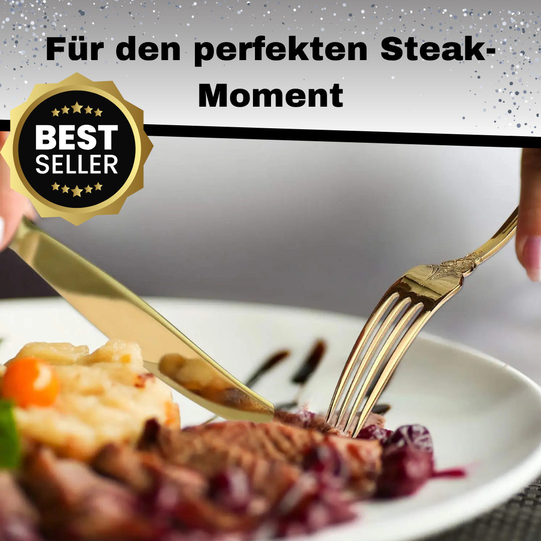 Royal Besteckset in Silber – 24-teilig aus Edelstahl, mit Barock-Design, für stilvolle Dinner & täglichen Gebrauch