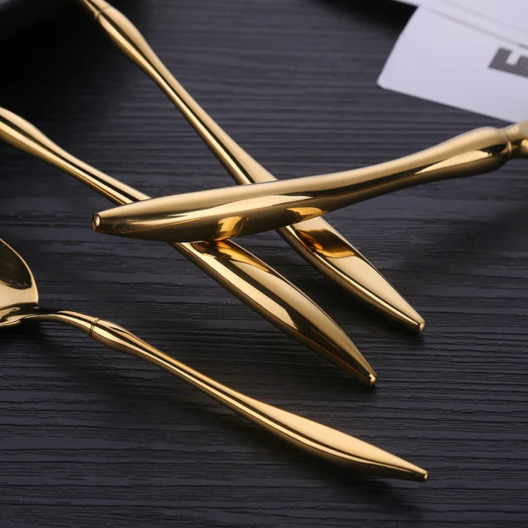 Velora Besteckset in Gold-Silber – 24-teilig aus Edelstahl, für stilvolle Dinner & täglichen Gebrauch