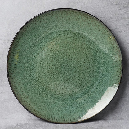 Jade Green Keramik Geschirrset 18-teilig – Naturgrün Design für 6 Personen